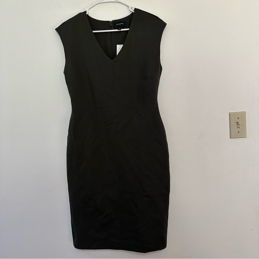 Banana Republic Cross-Back Sheath Dress, Dark Green Size Small New‎ with Tags